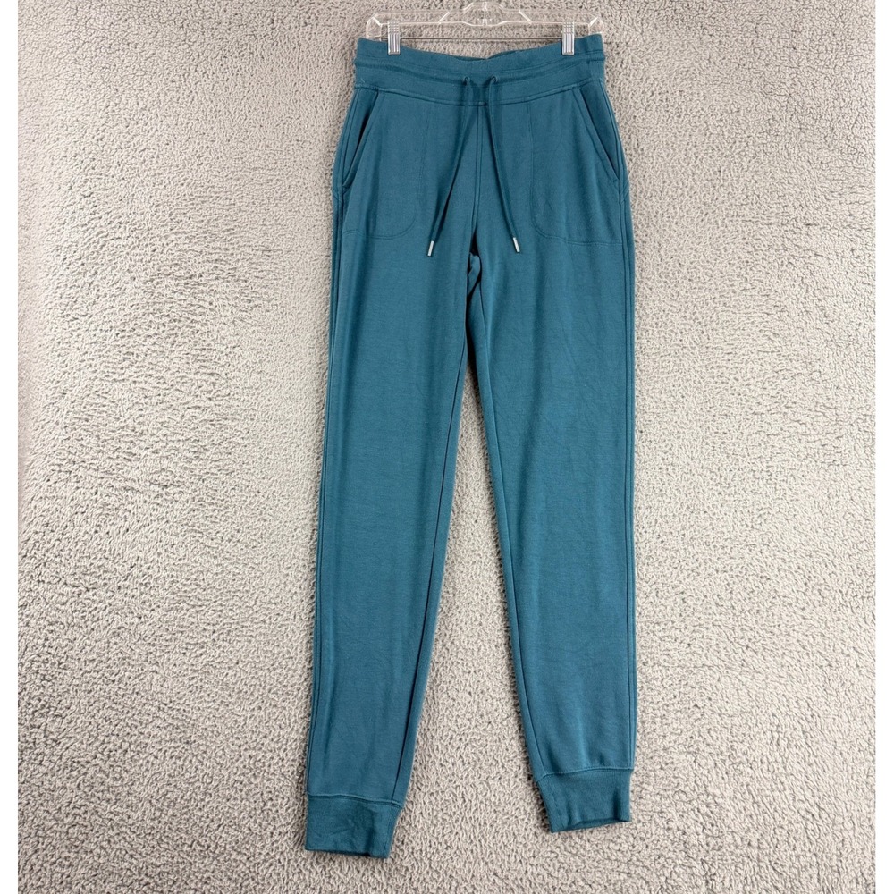 Athleta Balance Jogger Womens Small Tall Teal Blue High Rise Drawstring Pockets